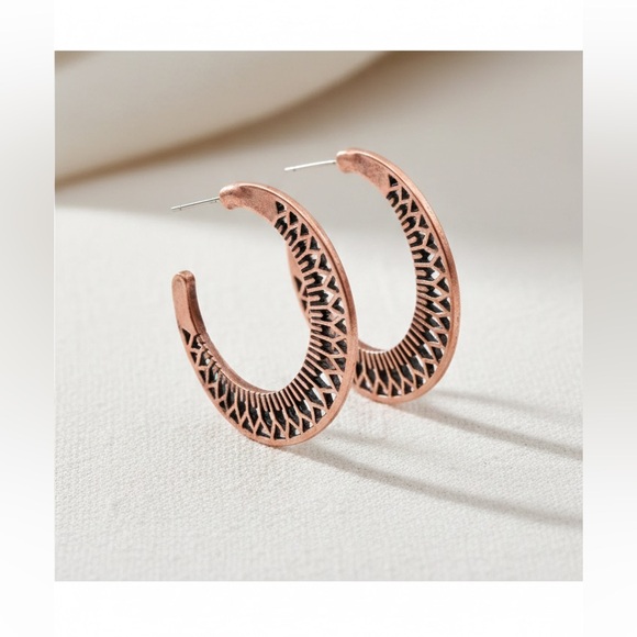 Western Boho Copper & Turquoise Jewelry Set - 3pc Bundle - Picture 4 of 4